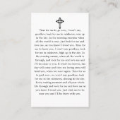 Funeral Memorial Prayer Foto Visitekaartje (Achterkant)