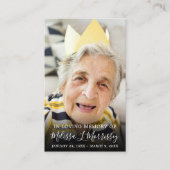 Funeral Memorial Prayer Foto Visitekaartje (Voorkant)