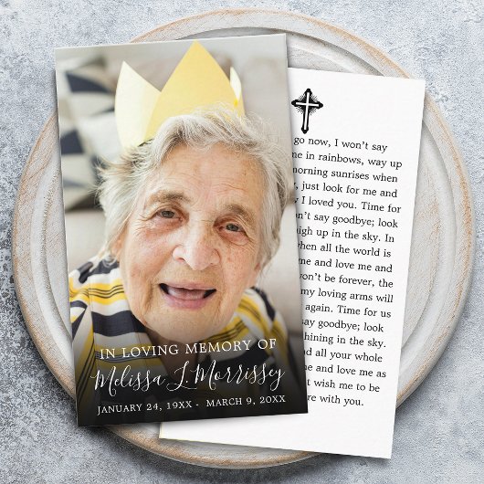 Funeral Memorial Prayer Foto Visitekaartje