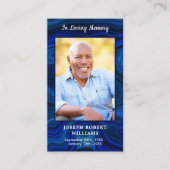 Funeral Memorial Prayer Kaart Blue Marble Photo Contactkaartje (Voorkant)