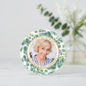 Funeral Memorial Prayer Kaart Eucalyptus Gold Foto (Staand voorkant)