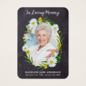 Funeral Memorial Prayer Kaart Foto Daisy Flowers (Voorkant)