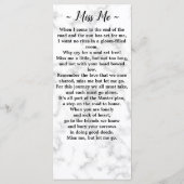 Funeral Memorial Prayer Kaart Sympathie Foto Marbl (Achterkant)