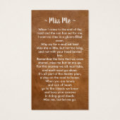 Funeral Memorial Prayer Kaart Sympathie Leather (Achterkant)