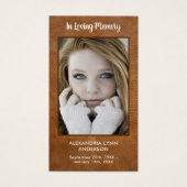 Funeral Memorial Prayer Kaart Sympathie Leather (Voorkant)