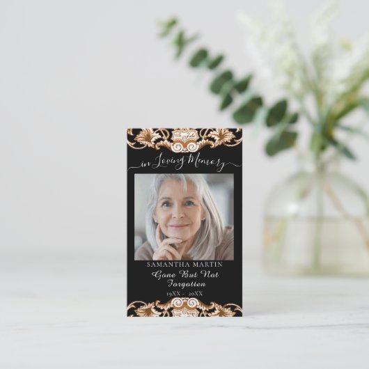 Funeral Memorial Prayer Photo Card Visitekaartje (Staand voorkant)