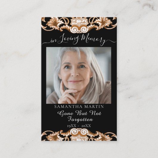 Funeral Memorial Prayer Photo Card Visitekaartje (Voorkant)