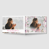 Funeral Memorial Rozen White Overlay Foto Simple Gastenboek (Volledig)