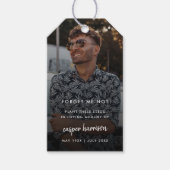 Funeral Memorial Seeds | Modern vergeet me niet Cadeaulabel (Voorkant)