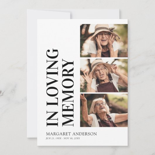 Funeral Memorial Service 3 Kaart (Voorkant)