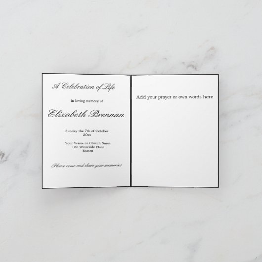 Funeral Memorial Service Monogram Fotouitnodiging (Binnen)