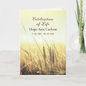 Funeral Memorial Service Programme Wheat Field Programma (Voorkant)