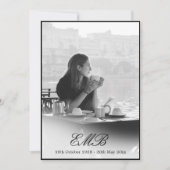 Funeral Memorial Simple Black and White Photo Kaart (Voorkant)