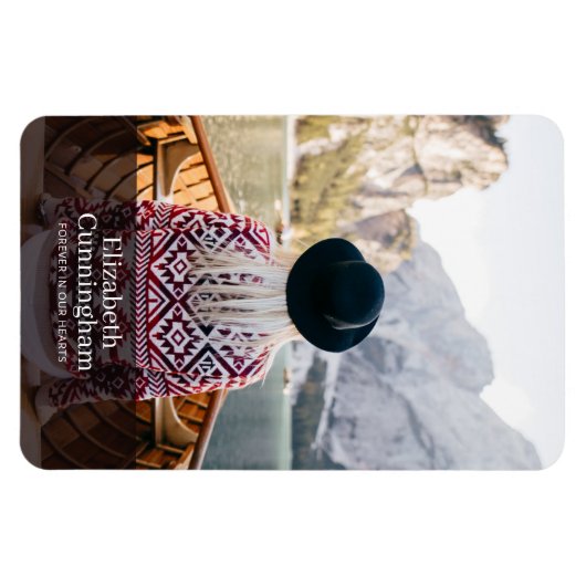 Funeral Memorial Simple Modern Photo Card Magneet (Horizontaal)