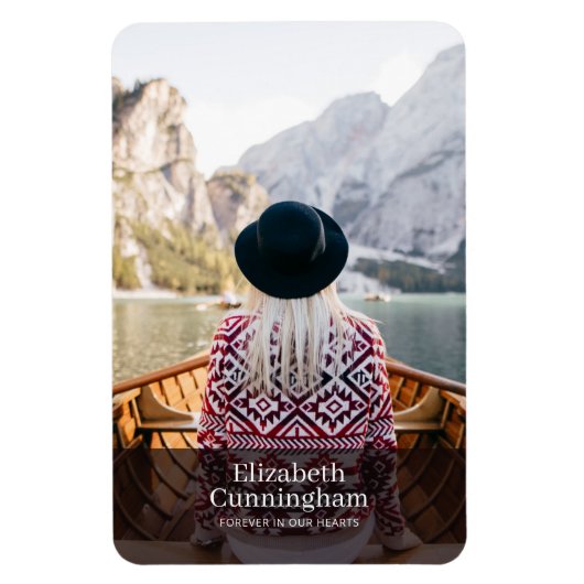 Funeral Memorial Simple Modern Photo Card Magneet (Verticaal)