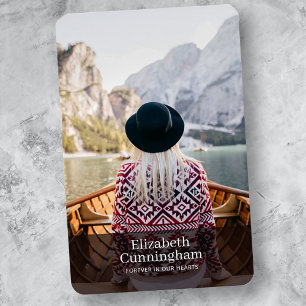 Funeral Memorial Simple Modern Photo Card Magneet