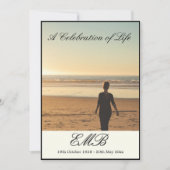 Funeral Memorial Simple Photo Celebration of Life Kaart (Voorkant)