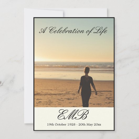Funeral Memorial Simple Photo Celebration of Life Kaart (Voorkant)