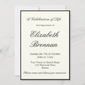 Funeral Memorial Simple Photo Celebration of Life Kaart (Achterkant)