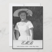 Funeral Memorial Simple Photo Elegant Invitation Kaart (Voorkant)