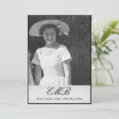 Funeral Memorial Simple Photo Elegant Invitation Kaart (Staand voorkant)