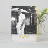Funeral Memorial Simple Photo Folie Uitnodiging (Staand Voorkant)