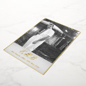 Funeral Memorial Simple Photo Folie Uitnodiging (Gedraaid)