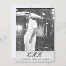 Funeral Memorial Simple Photo Kaart