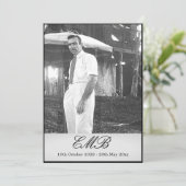 Funeral Memorial Simple Photo Kaart (Staand voorkant)