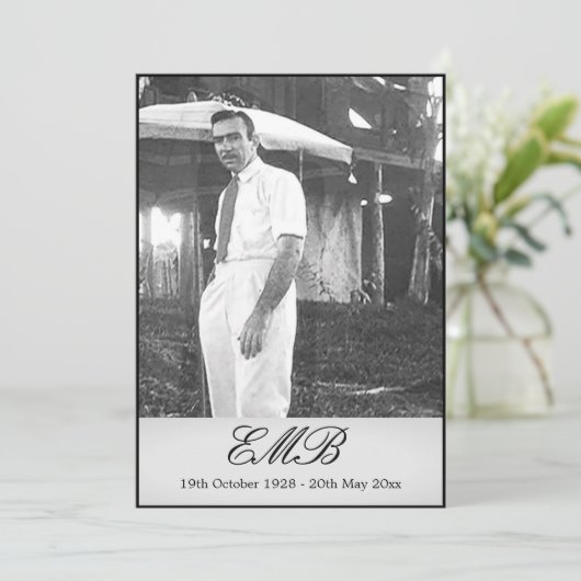Funeral Memorial Simple Photo Kaart (Staand voorkant)