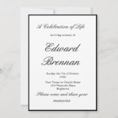 Funeral Memorial Simple Photo Kaart (Achterkant)