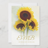 Funeral Memorial Sunflower Rustic Dank u Bedankkaart (Achterkant)