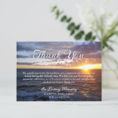 Funeral Memorial Sunset Ocean Beach Dank u Bedankkaart (Staand voorkant)