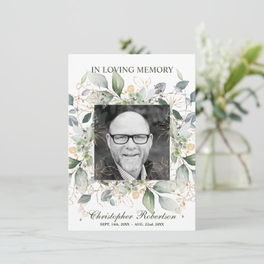 Funeral Memorial Sympathia Poem Prayer Dank u Bedankkaart (Staand voorkant)