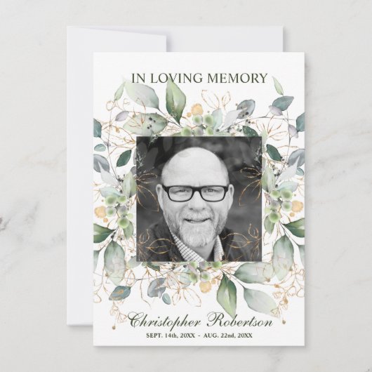 Funeral Memorial Sympathia Poem Prayer Dank u Bedankkaart (Voorkant)