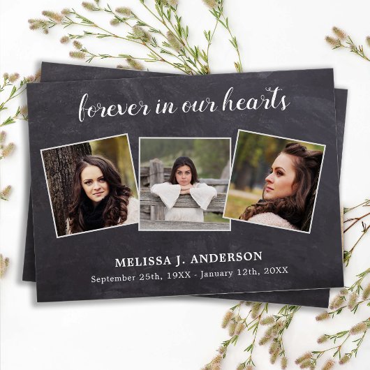 Funeral Memorial Sympathy 3 Foto Prayer Kaart
