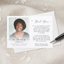 Funeral Memorial Thank You In Loving Memory Photo  Bedankkaart