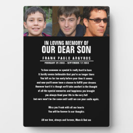 Funeral memorial tribute son black poem foto's fotoplaat