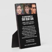 Funeral memorial tribute son black poem foto's fotoplaat (Zijkant)