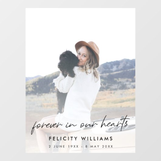 Funeral Memorial | Viering van het leven Raamsticker (Vel)