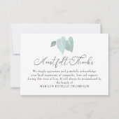 Funeral Memorial Waterverf Broken Heart Leaves Bedankkaart (Voorkant)