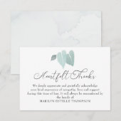 Funeral Memorial Waterverf Broken Heart Leaves Bedankkaart (Voorkant / Achterkant)