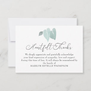 Funeral Memorial Waterverf Broken Heart Leaves Bedankkaart