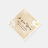Funeral Memorial | Waterverf Lily Napkins Servet (Hoek)