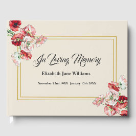 Funeral Memorial | Waterverf papaver Gastenboek