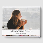 Funeral Memorial White Overlay Foto Simple Gastenboek (Achterkant)