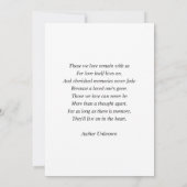 Funeral Memorial | Zilver | Foto in liefhebbend ge (Achterkant)