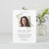 Funeral Memory Dankuwel foto Bedankkaart (Staand voorkant)