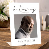 Funeral Memory Photo Minimalist Classic Reclamebord Met Voetstuk