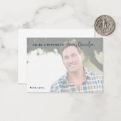 Funeral Modern Script Photo Deel een geheugen Notitiekaartje (Voorkant / Achterkant in situ)